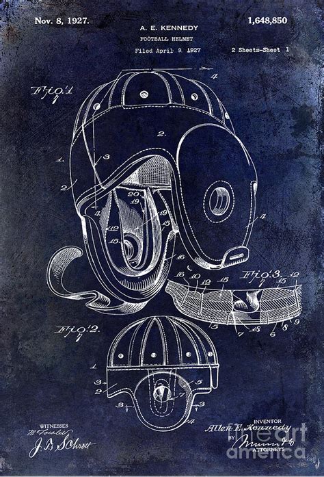 1927 Football Helmet Patent Photograph by Jon Neidert - Fine Art America