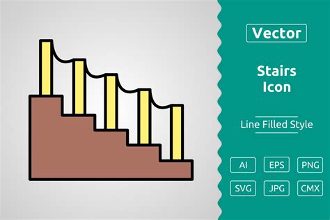 Vector Stairs Filled Outline Icon Graphic by Muhammad Atiq · Creative Fabrica