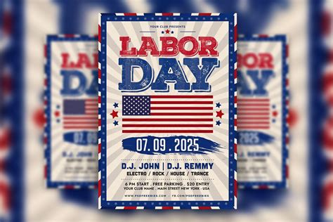 Classic Labor Day Flyer Template Free Download | Resource Boy