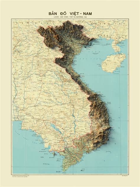 Vietnam Map, Vietnam Relief Map, Vietnam Printable Map, Vietnam Art ...