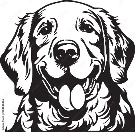 Golden retriever head dog Vector illustration Stock Vector | Adobe Stock