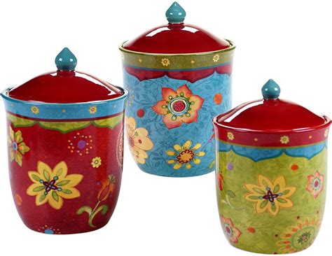 Ceramic Canister Sets For Kitchen Red : Southern Living Canisters ...