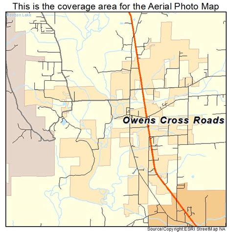 Aerial Photography Map of Owens Cross Roads, AL Alabama