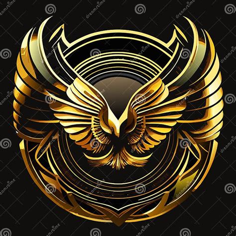 Luxury Golden Wings Emblem, Heaven Freedom Symbol Stock Vector - Illustration of invertebrate ...