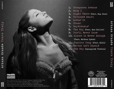 lilbadboy0: Album Cover: Ariana Grande - Yours Truly (Packaging)