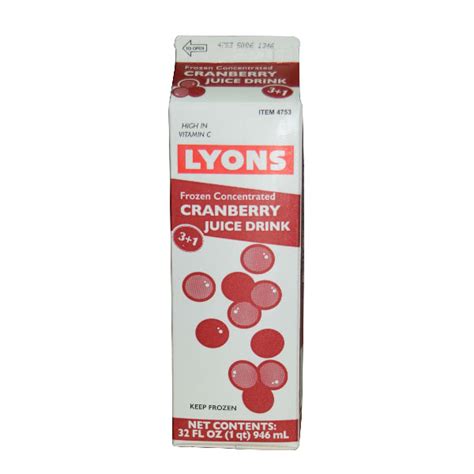 LYONS FROZEN CRANBERRY JUICE CONCENTRATE 31 - US Foods CHEF'STORE