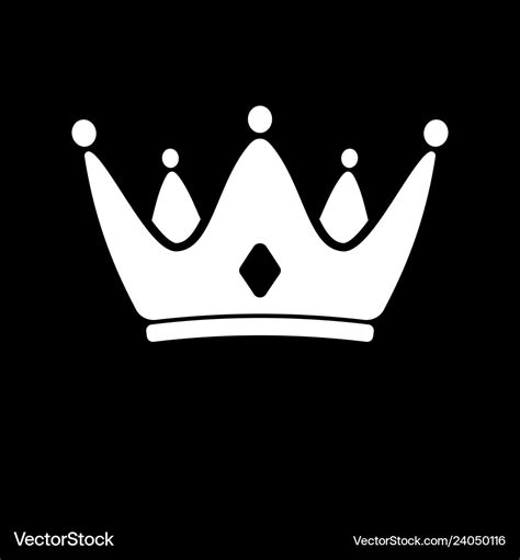 White crown icon symbol of king royal Royalty Free Vector