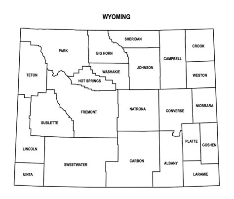 Wyoming County Map: Editable & Printable State County Maps