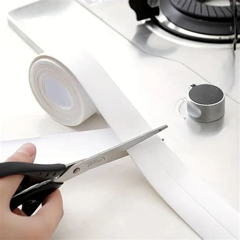 1 Roll Tape Caulk Strip Waterproof Wall Sticker Sink Edge Caulk Strip Self Adhesive Caulking ...