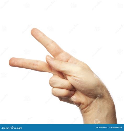 Man Showing Letter P Isolated On White Background, Closeup. Finger Spelling Alphabet In American ...