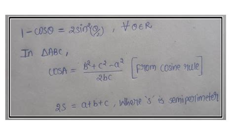 Derivation of half angle formula || Derivation of formula containing sine of the half angle