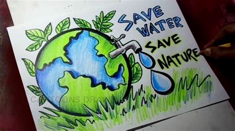 Save Water Pencil Drawing Easy - m--ulberry