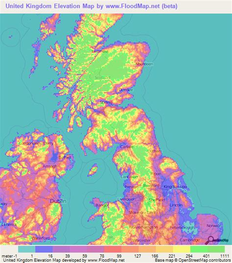 UK Elevation and Elevation Maps of Cities, Topographic Map Contour