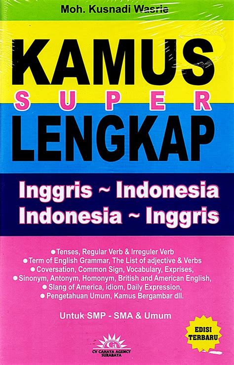 Jual Buku Kamus Super Lengkap Inggris-Indonesia Indonesia-Inggris Karya Moh Kusnadi Wasrie ...