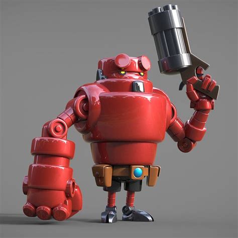 3D Models of Cute Robots in Real World Situations | Robot design, Art ...