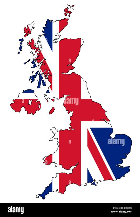 Uk map with flag hi-res stock photography and images - Alamy