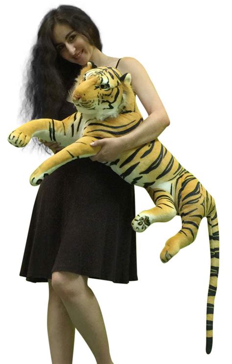 Giant Realistic Stuffed Tiger 36 Inches Long Body Plus 20 Inch Tail ...