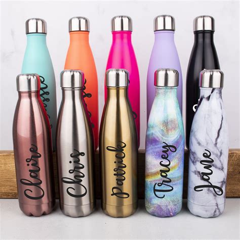 Personalised Water Bottle Vacuum Insulated Stainless Steel Chilly Flask ...