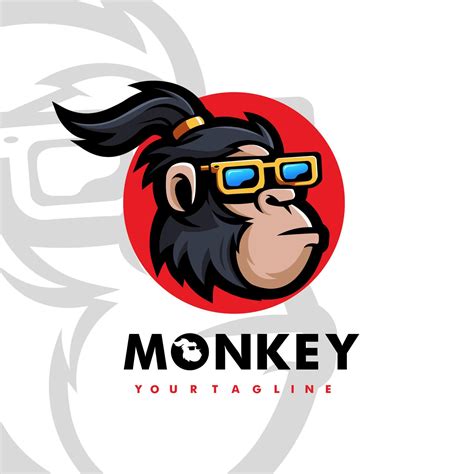 Funky monkey mascot logo design illustration vector isolated on white ...