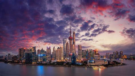 Aerial View Shanghai Skyline and Skyscrapers Wallpaper, HD City 4K Wallpapers, Images and ...