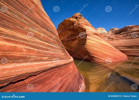 Reflection in the Coyote Butte Stock Image - Image of water, landscape ...