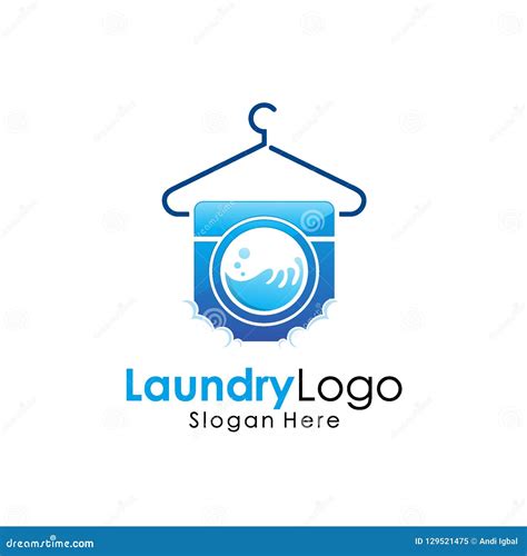 Clean Laundry Logo Design Concept Stock Illustration - Illustration of ...