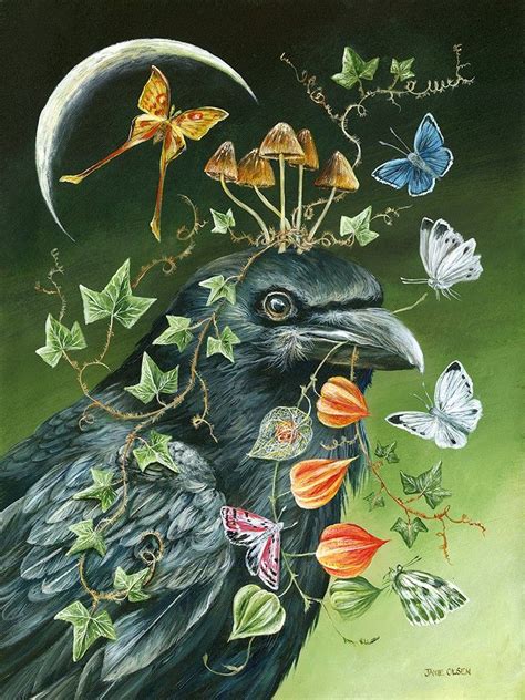 Pin by Desiree Lallemand on Art by Janie Olsen | Crow painting, Illustration art, Bird art