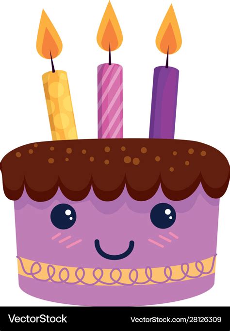 Happy birthday cake cartoon design Royalty Free Vector Image