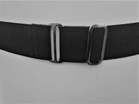 Velcro Fastening Black Elastic Belts Fully Adjustable Slider Bar to Fit ...