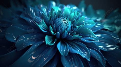 Gorgeous Flower Decoration Enhances Blue Abstract Background In 3d Rendering, Flower Texture ...