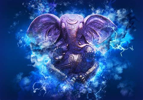 Lord Ganesh Photo (Blue) – Vedic Secrets