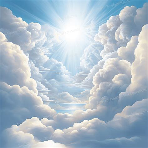 Heavenly white clouds ai art christian funeral white clouds heaven memorial background digital ...