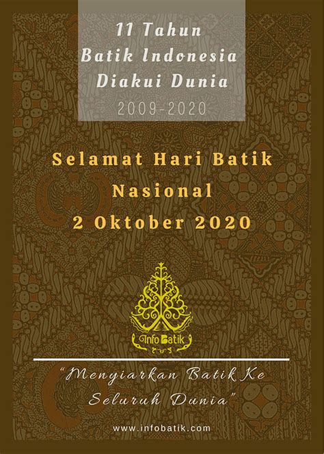 2 October National Batik Day, 11 Years of Indonesian Batik 2009-2020 – Pusat Informasi Batik ...