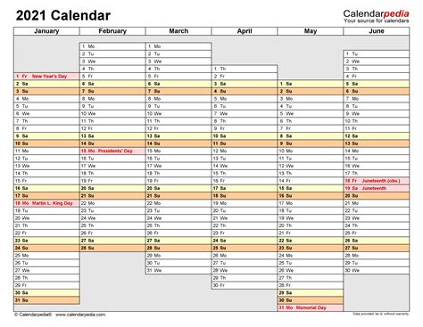 Calendarpedia 2021 Calendar