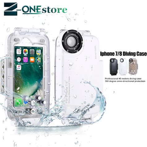 For iPhone 7& 8 case waterproof 40m/130ft Underwater Camera Housing ...