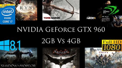 NVIDIA GeForce GTX 960 2GB vs 4GB - Full HD 1080p - YouTube