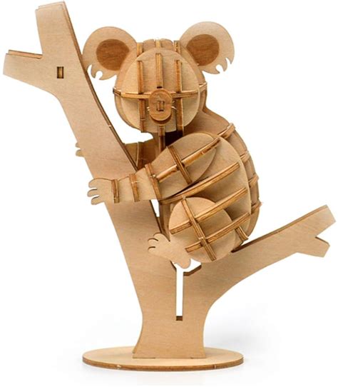 3D Wooden Puzzle for Adults Animal Koala Model Puzzle, Wood Crafts Laser Cut Jigsaw Puzzle Toys ...
