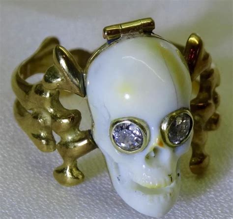 MUSEUM antique 18th C Georgian 18k gold&Diamonds Poison Memento Mori ...