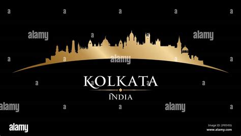 Kolkata India city skyline silhouette. Vector illustration Stock Vector ...