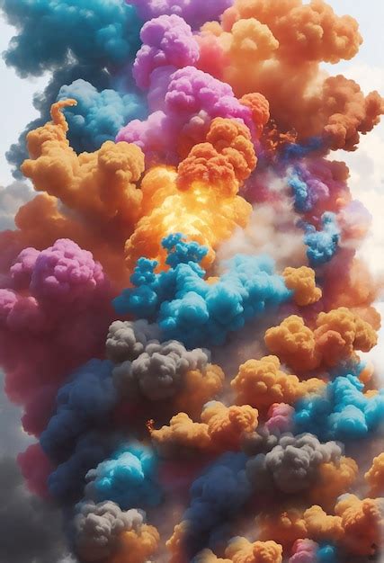 Premium AI Image | An explosion of colorful smoke