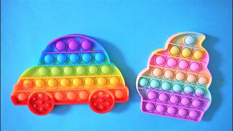 Top DIY rainbow Pop it toys, Car vs Rainbow Fidget Pop it video - Mindovermetal English