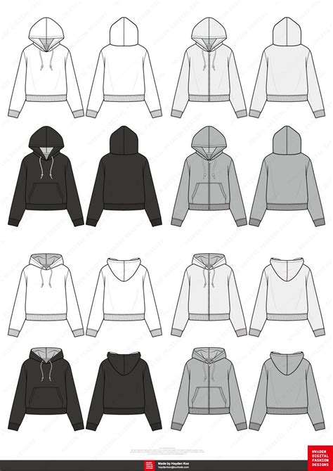 HOODIE SET fashion flat template , #ad, #Adobe#compatible#file# ...