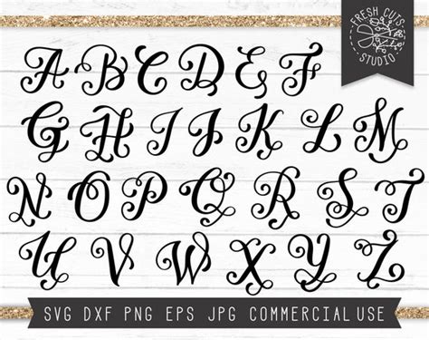 Sculpting & Forming Ceramics & Pottery Script Letter Monogram Svg Fancy Circle Letters Svg ...