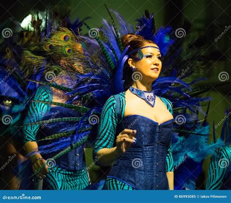 Carnival At Spain In Evening Time. Sitges Editorial Image - Image of female, colorful: 86993085