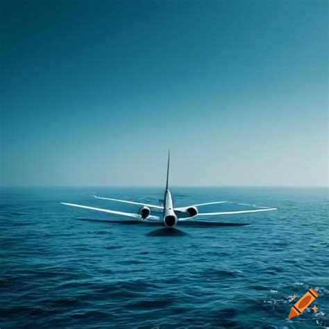 Plane flying over the ocean on Craiyon