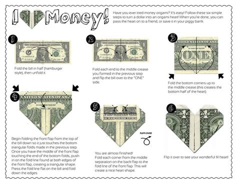 How To Make A Heart Out Of A 20 Dollar Bill - Origami