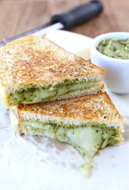 Parmesan Crusted Pesto Grilled Cheese Sandwich Recipe