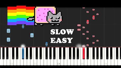 Nyan Cat (SLOW EASY PIANO TUTORIAL) - YouTube