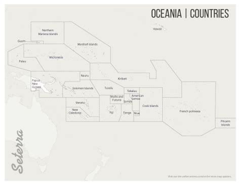 Oceania: Countries and Territories Printables - Seterra