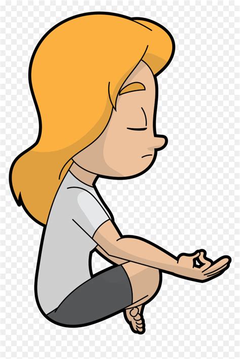 Inner Peace Meditation Cartoon, HD Png Download - vhv